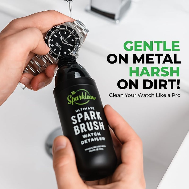 SPARKLEAN Sparkbrush Premium Watch Cleaner Kit - Ultimate Watch Cleaning Brush with Ultra-Fine Bristles - Watch Polishing Kit for All Metals - Premium Watch Cleaning Kit to Remove Dirt & Grime on Watches - Image 4